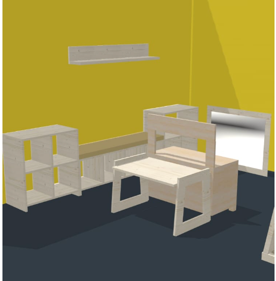 Muebles para estudio, modelo 3D